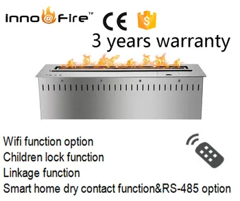 

24 inch silver or black real flame remote conrol intelligent indoor electric caminetto bioetanolo