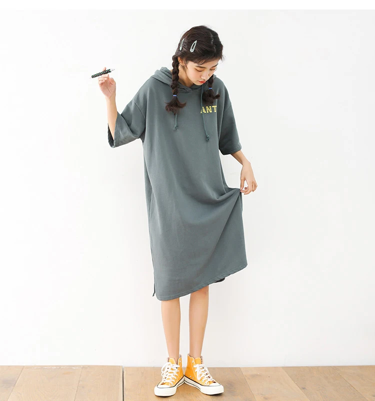 Hooded Mini Dress Women Slim Package Hip Short Dress With Hat (7)