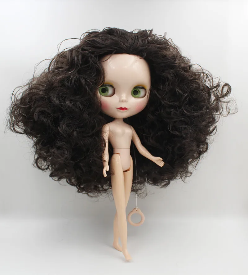Blygirl,Blyth dolls, black curly hair, 19 and 7 joint new dolls, normal shell, 1/6 dolls, nude dolls