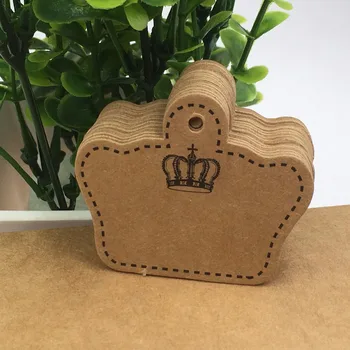 

600pcs/lot imperial crown Shape Kraft Paper Hang Tag , Wedding Party Gift Tag, DIY Cards Price Label Tag 5x4cm