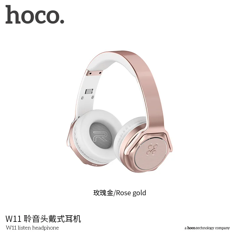 Hao cool W11 наушники для прослушивания 4,2 Беспроводная Bluetooth стерео гарнитура Музыка Проводная гарнитура - Цвет: Gold
