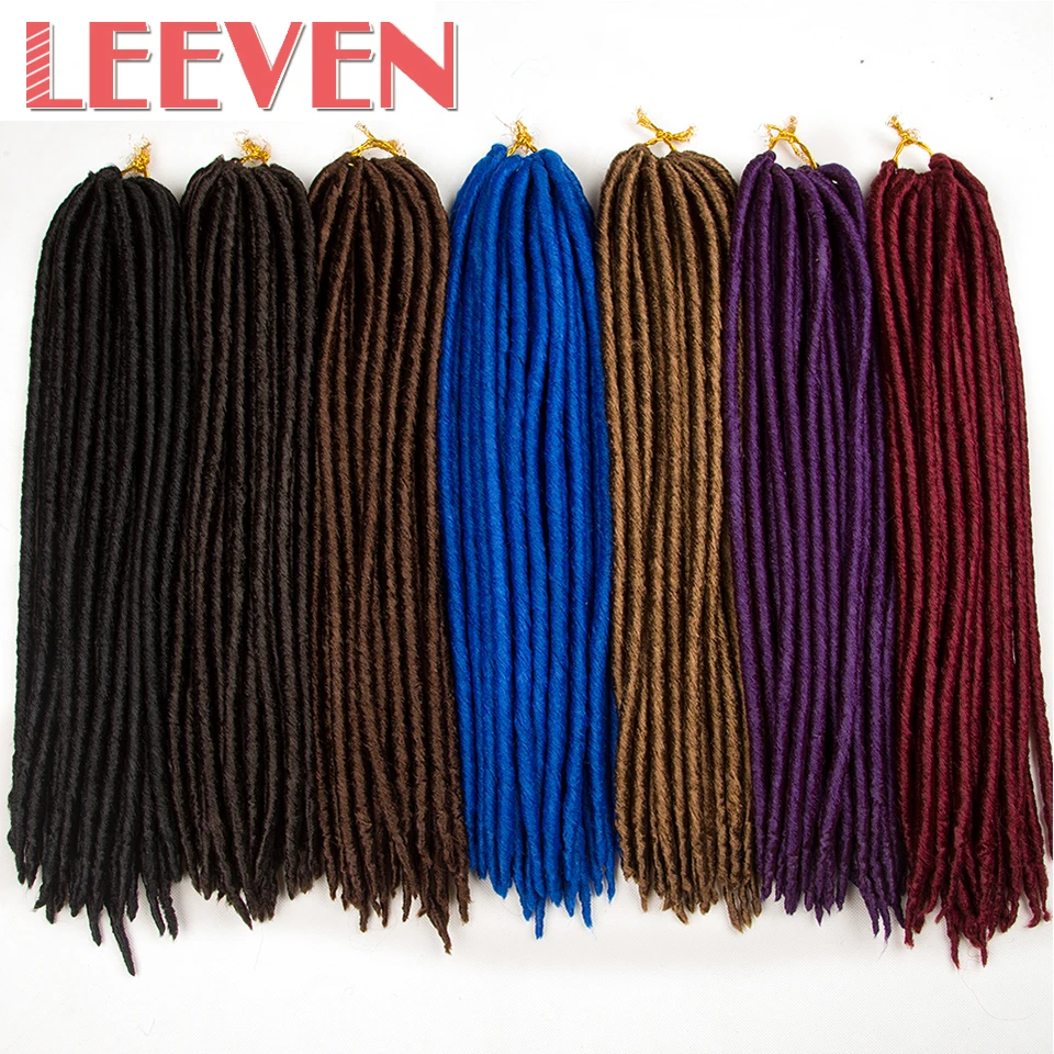 Leeven 24 пряди 100g искусственные локоны в стиле Crochet синтетические волосы косы для наращивания волос высокое Температура волокна чёрный; коричневый