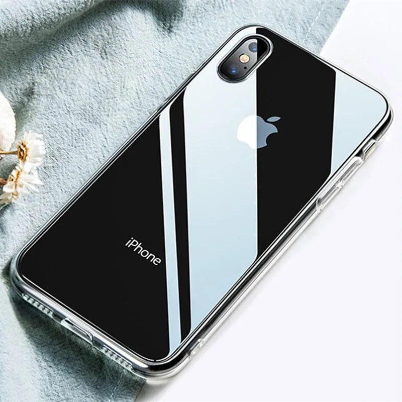 Прозрачный Мягкий ТПУ чехол бампер для iPhone 6 S 7 8 Plus 5s ультра тонкие прозрачные