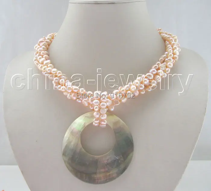 

Wholesale >>>18" 4row 6mm pink baroque freshwater pearl necklace