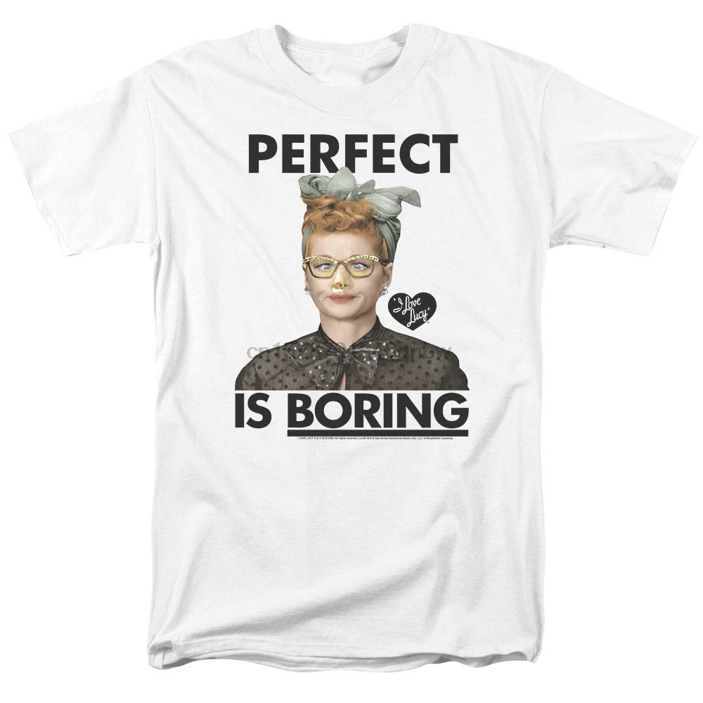 I Love Lucy Perfect Is Boring Лицензированная взрослая футболка крутая Повседневная Мужская