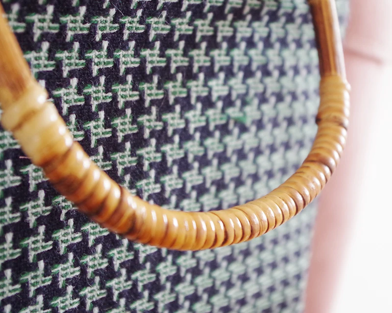 LilyHood النساء الصوف حقيبة لباد حقائب اليدوية الشتاء خمر ريترو شيك Preppy نمط تويد النسيج كتاب أعلى مقبض حقيبة كتف