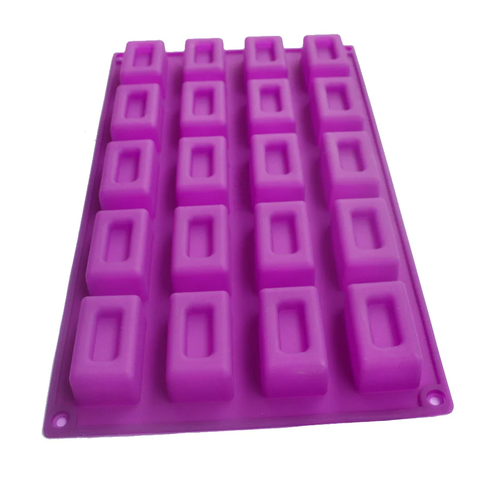 20 - hole mini chocolate ice cube silicone mould cake rectangular biscuit Making DIY Small Craft Soap Silicone Mold