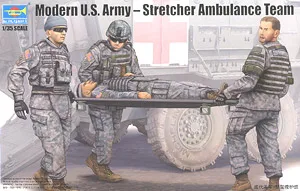 Trumpeter 1/35 scale soldier figure model 00430 Modern US Army soldiers stretcher group &quotmedical evacuation&quot | Игрушки и хобби