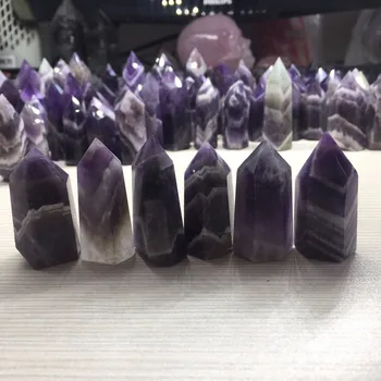 

5 Pieces a lots Wholesale Price Natural Dream Amethyst Crystal Point Wand Healing Crystal Wand BH796
