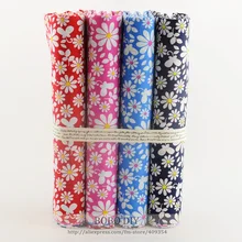 4 вида конструкций, 70 см x 50 см, хлопок, поплин, ткань, 4 цвета, каваи, Маргаритка, одежда, ткани для платья, Лоскутная Ткань, Текстиль