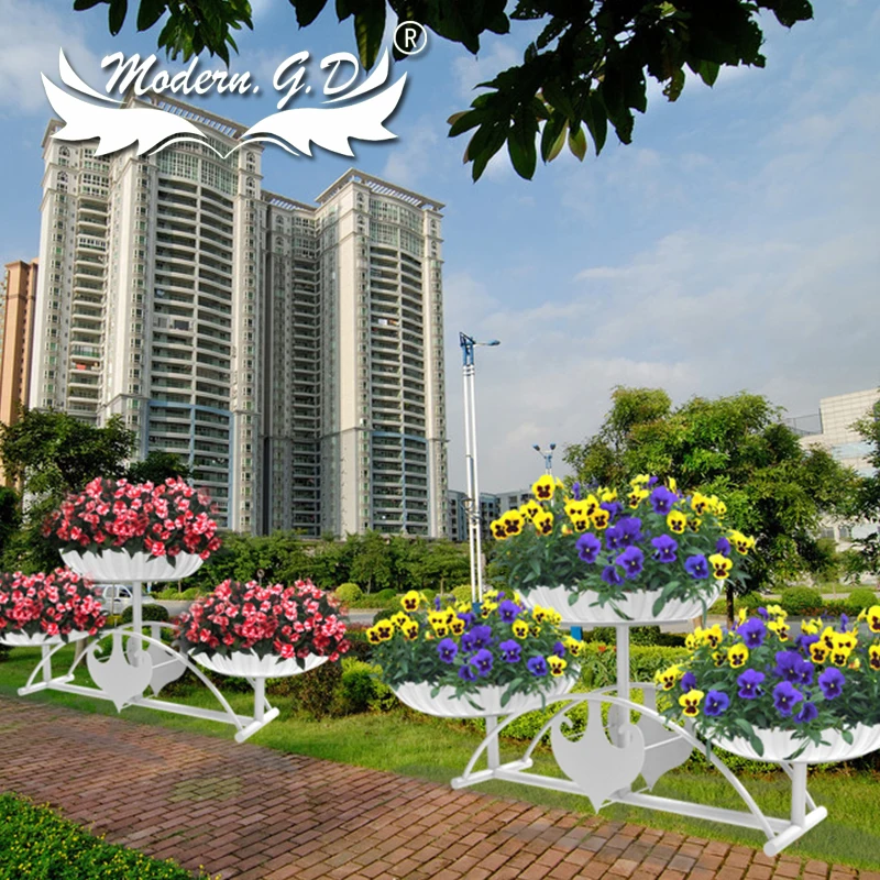 

White round planters big garden pot for outdoors