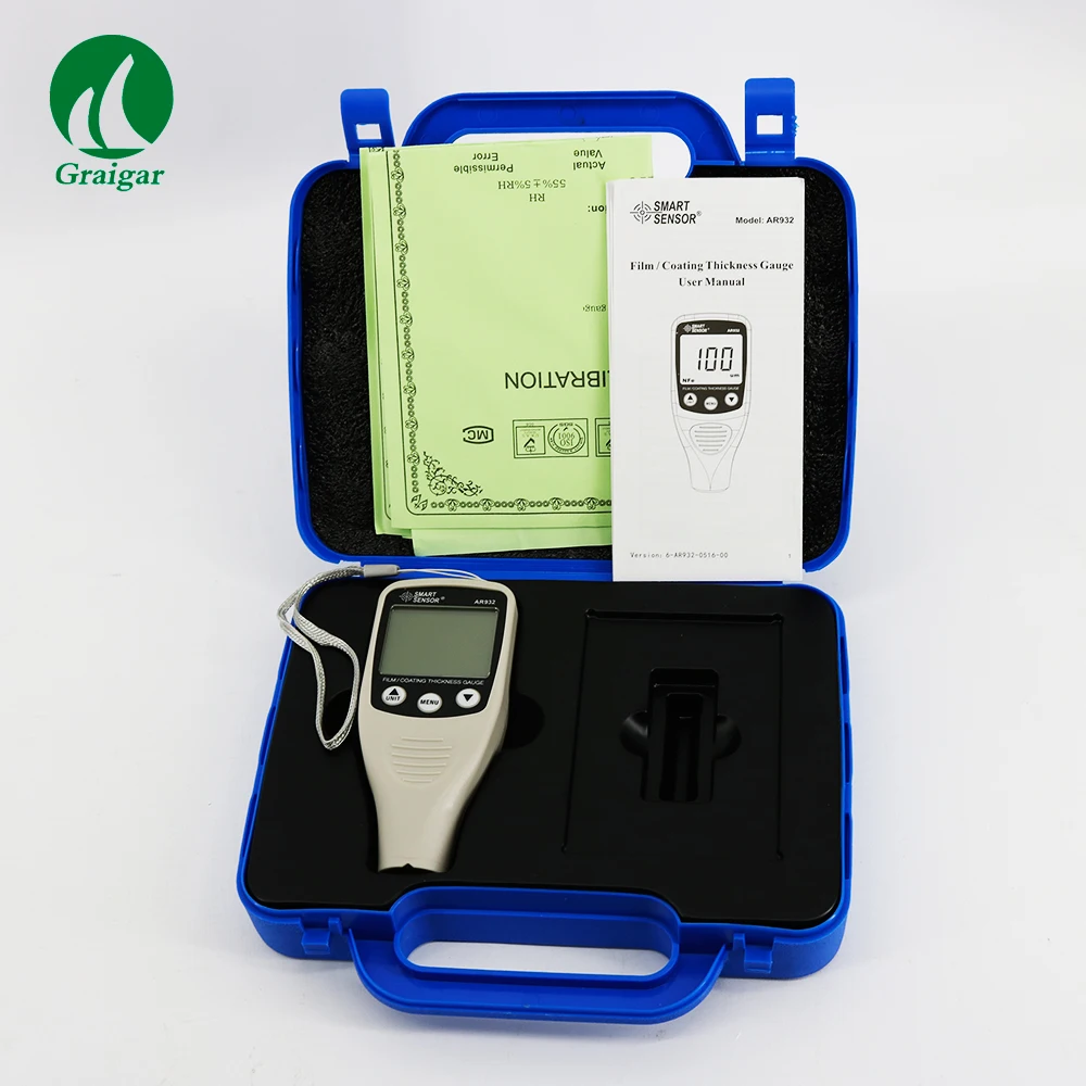 

Smart Sensor Digital Paint Coating Thickness Gauge Car Paint Tester AR932 Measuring Range 0~1500um