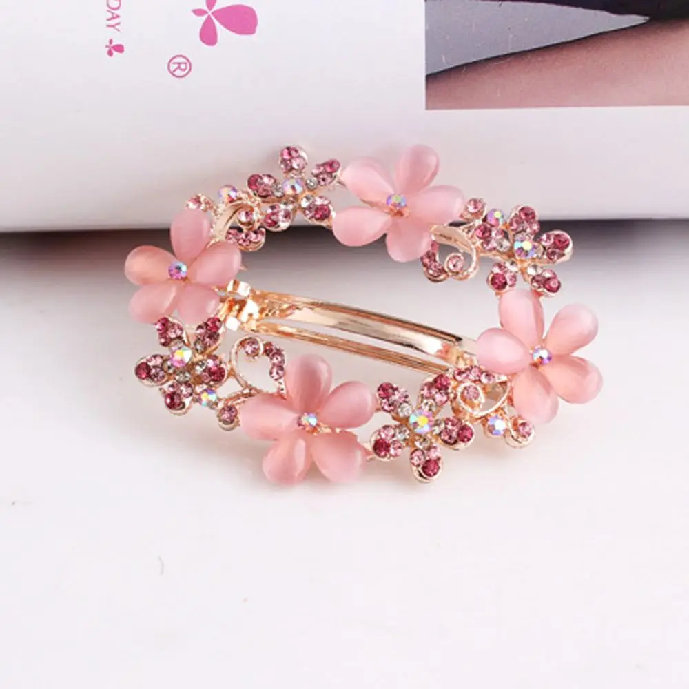 

1PC Women Girls Crystal Flowers Hair Clip Rhinestone Hairpin Ladies Barrette Clamp Brooch Tiara Gifts Butterfly Headwear