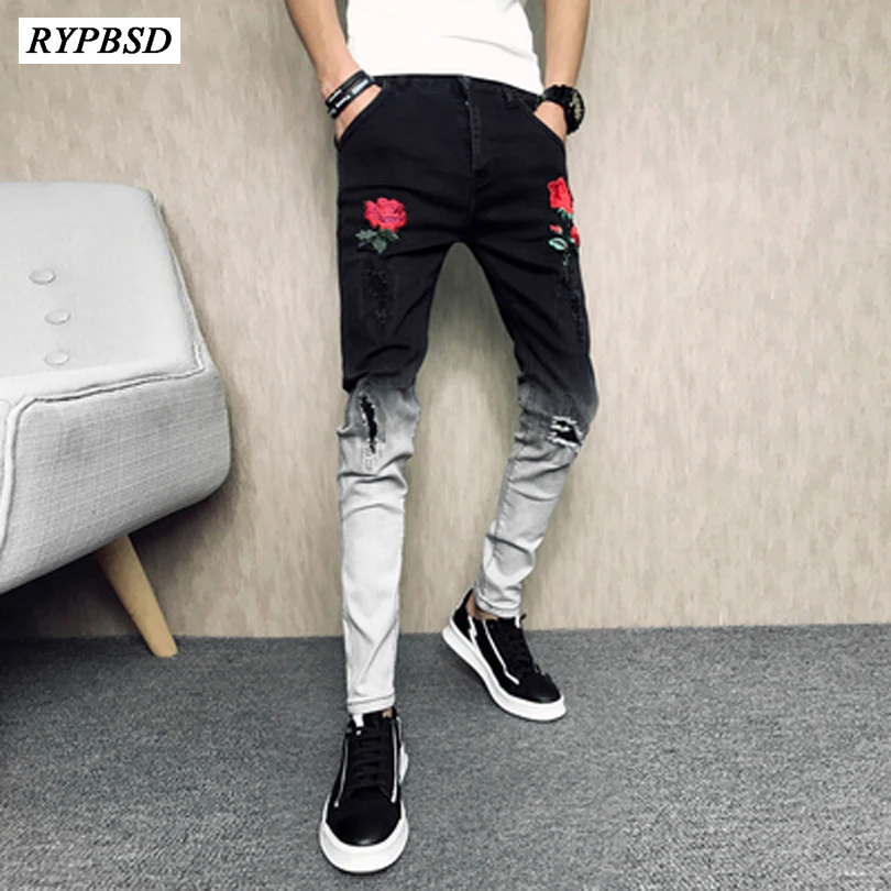 Tanie Jeansy męskie spodnie nowe 2019 wysokiej jakości mody na co dzień zgrywanie Denim spodnie męskie spodnie jeansowe męskie czarny mężczyźni Skinny Jeans spodnie