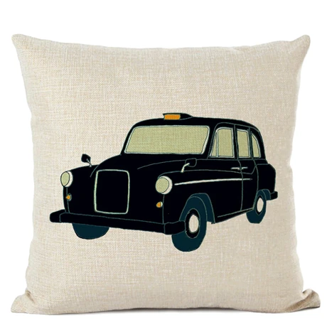 Customized Cushion Cover Scandinavian Umbrella Cushion Wedding Cotton Linen Printed Home Sofa Decor Bus White Almofada - Цвет: 03