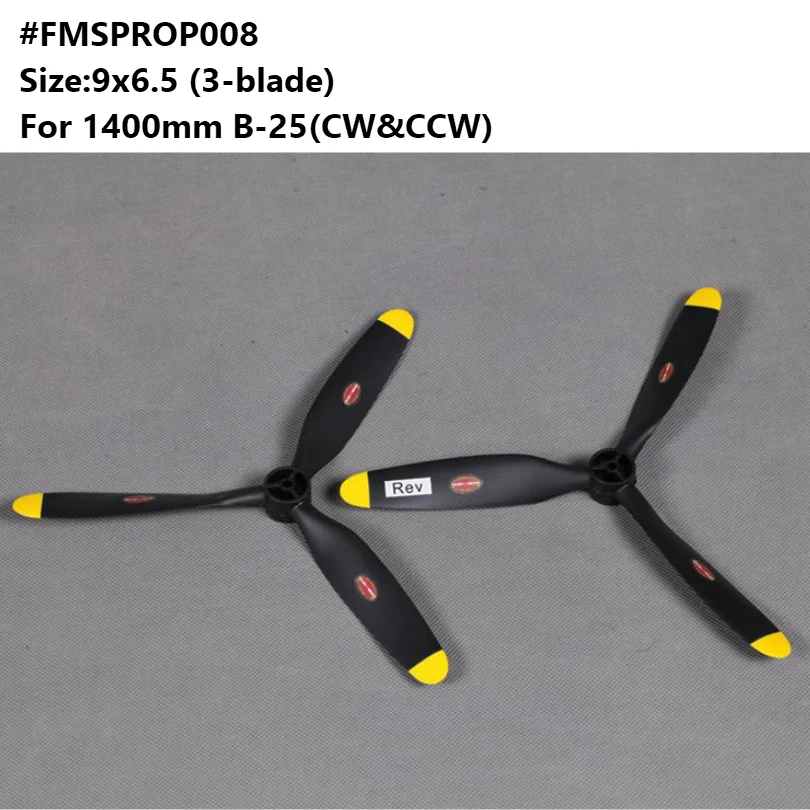 Модель самолета FMS 1400 мм 1 4 м B25 9x6 5 дюйма 3 лезвия (2 шт. CW &amp CCW) FMSPROP008 | Игрушки и