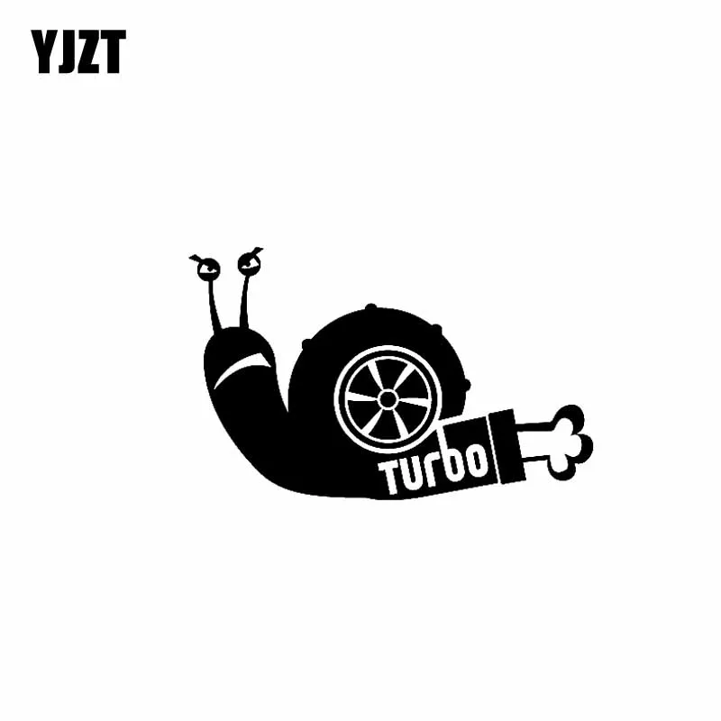Yjzt 12.7cm*8.1cm Turbo Snail Vinyl Decal Car Sticker Drift Funny Turbo
