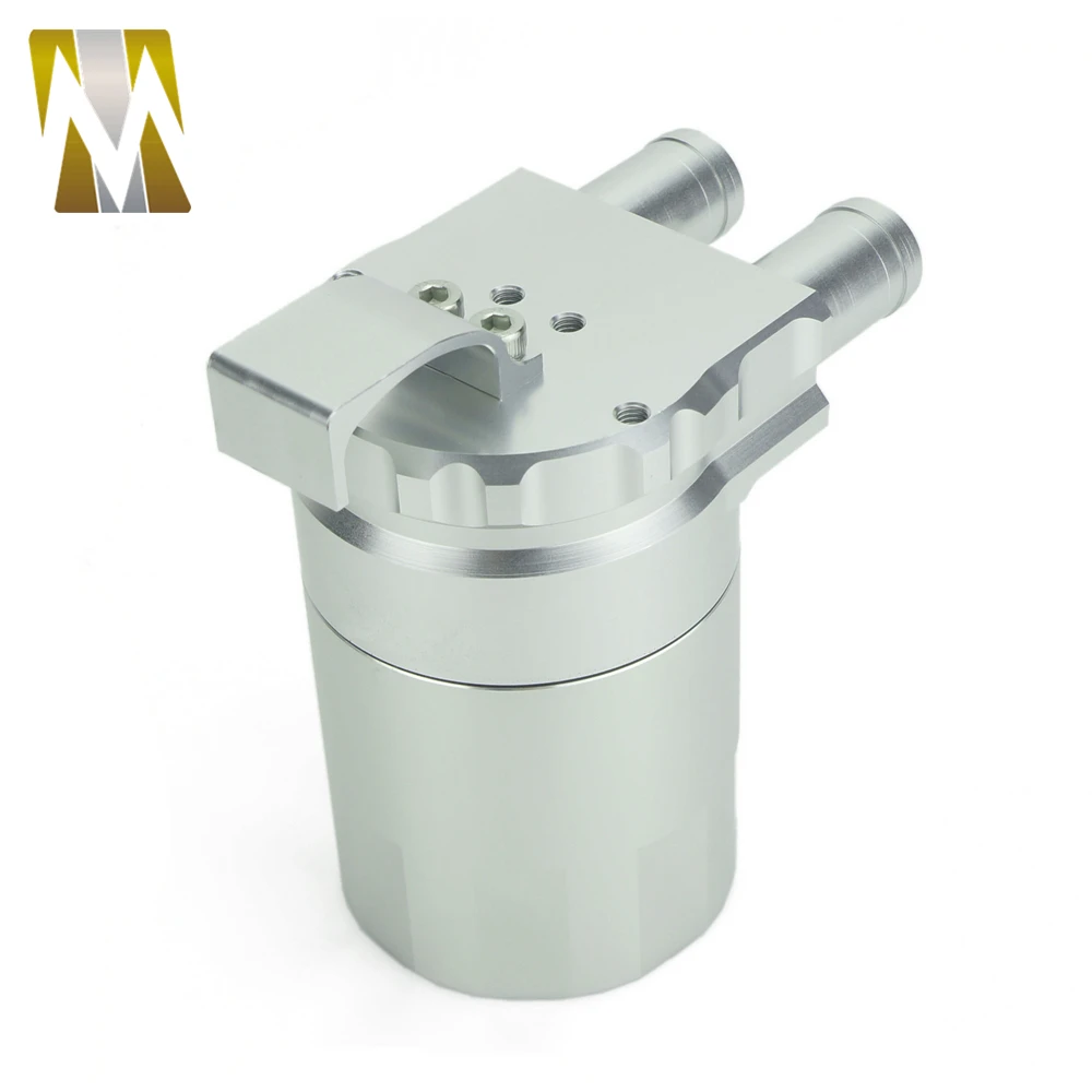 0.5L Fuel Tanks Universal Aluminum Reservior Oil Catch Can Alloy Tank for N54 335 BLACK& SILVER