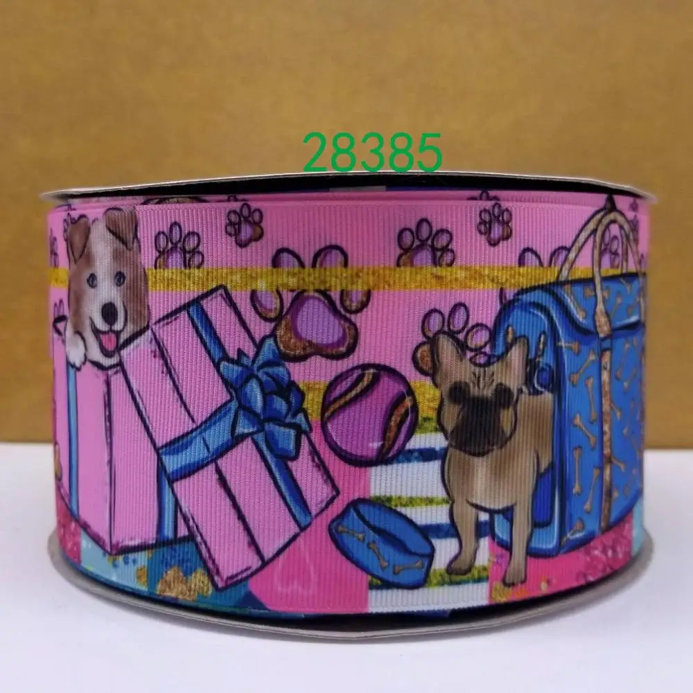 50 ярдов мультфильм напечатанный grosgrain ленты 28394 - Цвет: 28385
