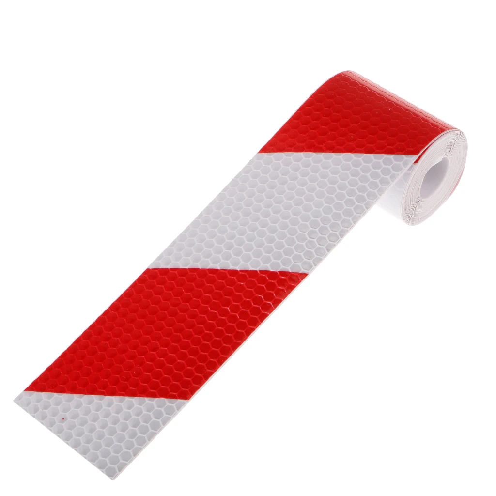 2In X 10Ft Premium Riflettente Di Sicurezza Rosso E Bianco Conspicuity Tape Rimorchio Impermeabile Auto-Adesivo