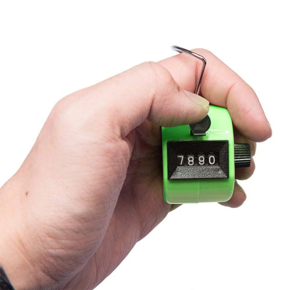 Hand Tally Counter Clicker 4 Digit Number Counters Plastic Shell Hand Finger Display Manual Counting Tally Timer Soccer Golf