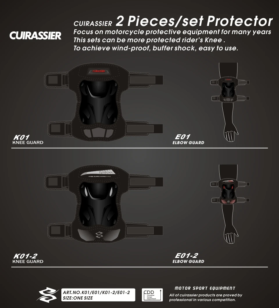 Мотоциклетные защитные наколенники для мотокросса Cuirassier, наколенники для горного велосипеда, защита для внедорожных гонок, налокотники, поддержка