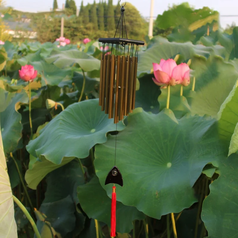 16 трубок blessding Wind Chimes Антикоррозийная садовая Музыкальная подвеска Большая Твердая Древесина винтажная медная колокольная металлическая