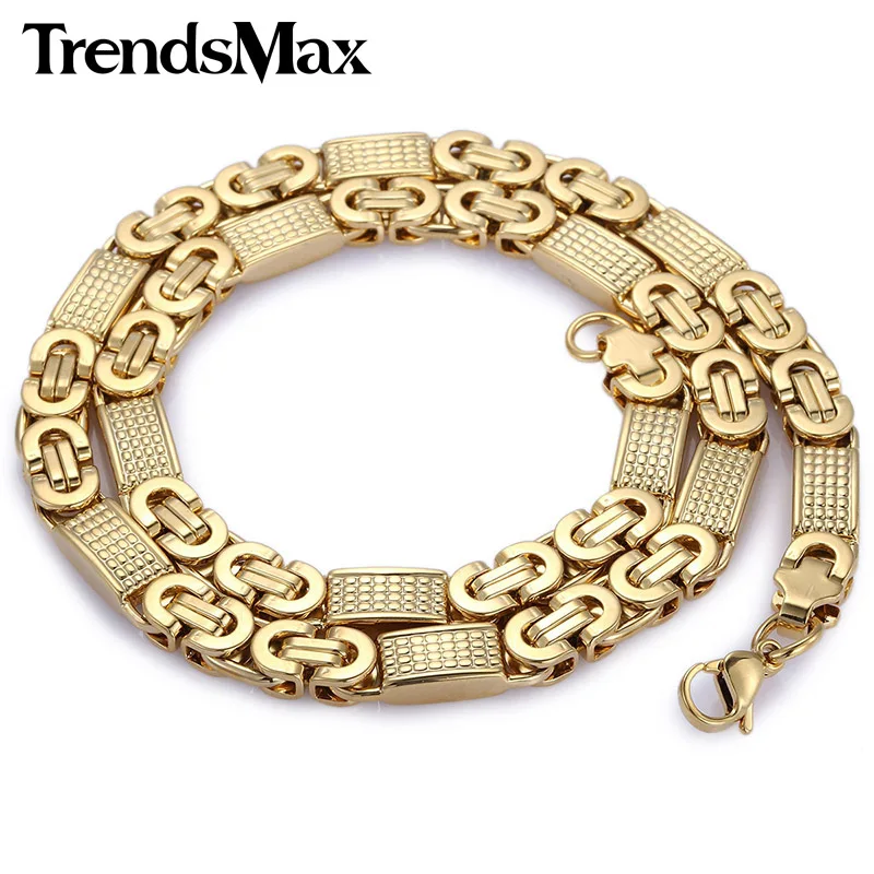 Trendsmax колье из нержавеющей стали золотистого цвета с плоскими звеньями Любая