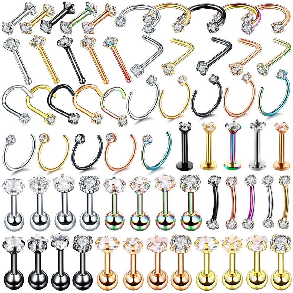 

1PC Steel Helix Piercings Tragus Piercings Lip Rings Helix Earrings Nose Labret Eyebrow Ear Piercings Body Jewelry Piercings