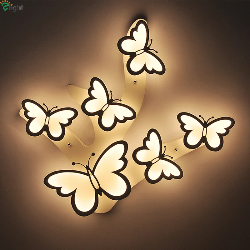 Modern Novelty Butterfly Dimmable Foyer Led Ceiling Chandelier Lights