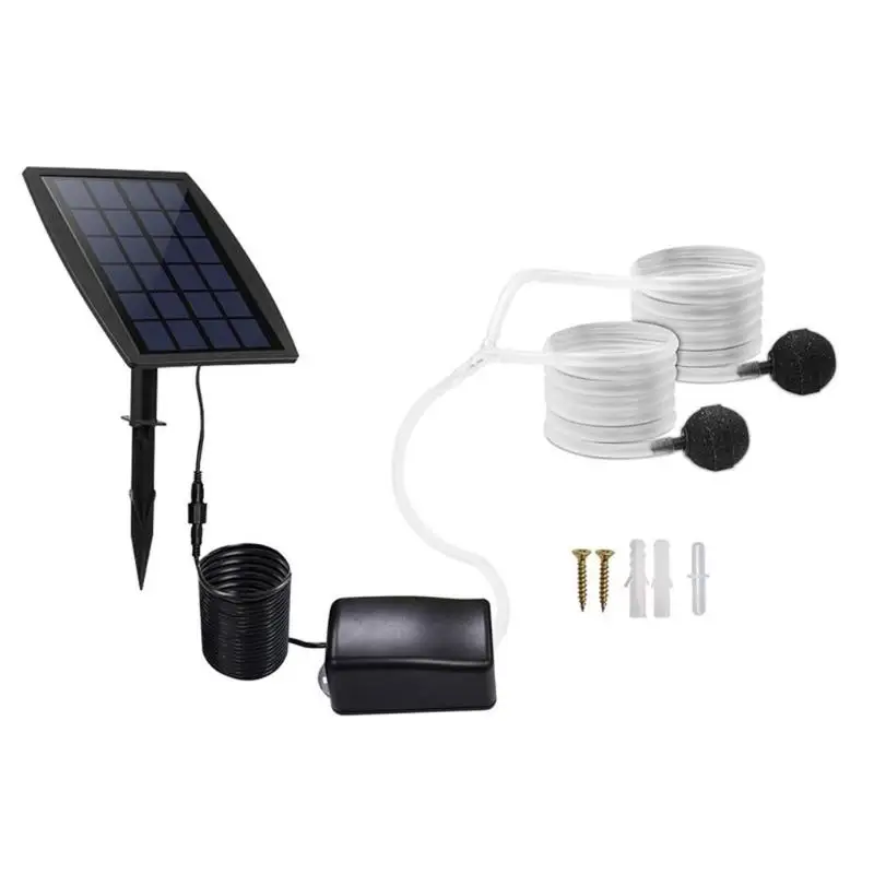 

A Set Solar Fish Tank Aquarium Air Pump Oxygen Pump Oxygen Aerator for Aquarium Air Compressor with Oxygen Pipe Air Stone Bubble