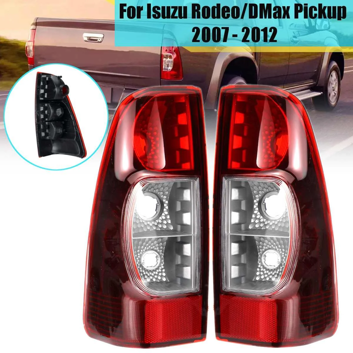 

For Isuzu Rodeo DMax Pickup 2007 2008 2009 2010 2011 2012 1Pair Car Taillights Tail Lights Rear Fog Brake Side Driving Lamp Drl