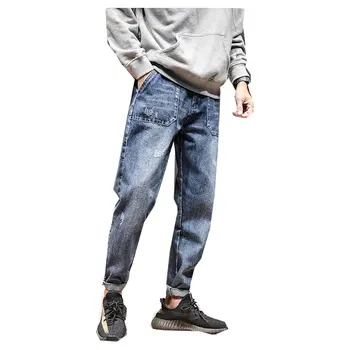 

2017 New Autumn Vintage Men's Harlan pants Jeans blue Stretch Men Harem Pants Trousers