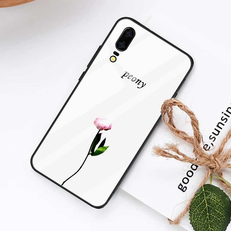 Чехол из закаленного стекла для huawei P20 Lite P20 Pro Nova 3 3i mate 20 P30 Pro P30 Love Heart полная защита для Honor 8X чехол - Цвет: 06