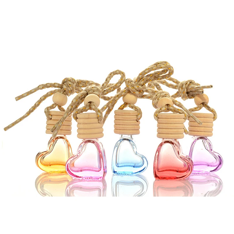 5ml Heart Shape Glass Bottle Car Vehicle Aroma Essential Oil Air