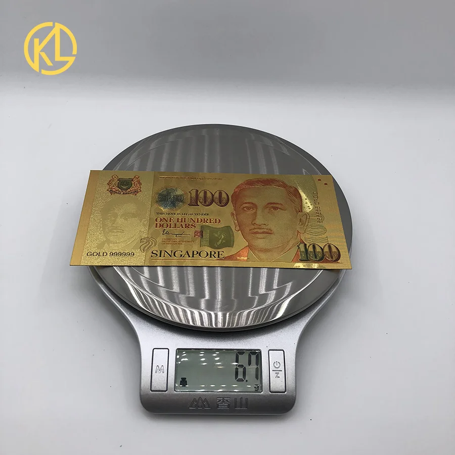 ; 6 шт сингапурских долларов 2, 5, 10, 50 100 1000 Золото 999999 банкнот Примечание для маркер деньги или Коллекция украшения подарки на день рождения