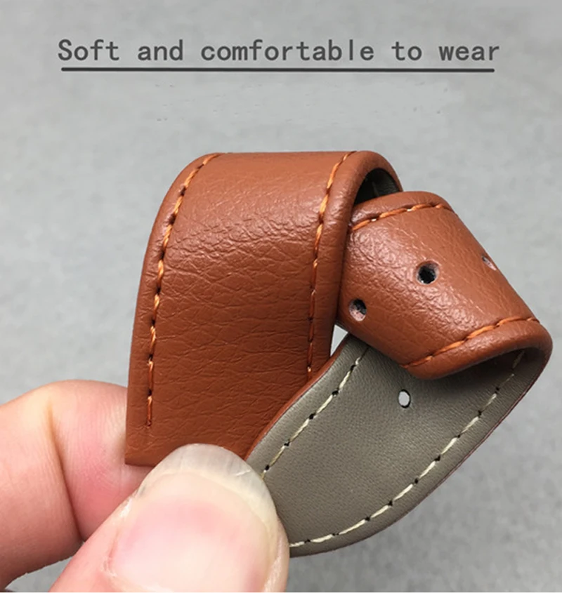 Натуральная кожа Смотреть Straps14mm 16 мм 18 мм 20 мм 22 мм черный темно-коричневый Для женщин Для мужчин корова кожаный ремень часы группа ремень с пряжкой