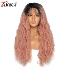 Парики из синтетического кружева спереди, плотность 180%, парики с эффектом омбре, розовые, для черных женщин, кудрявые, длинные, натуральные волосы, парик из искусственных волос, розовый цвет, 14& 24 дюйма
