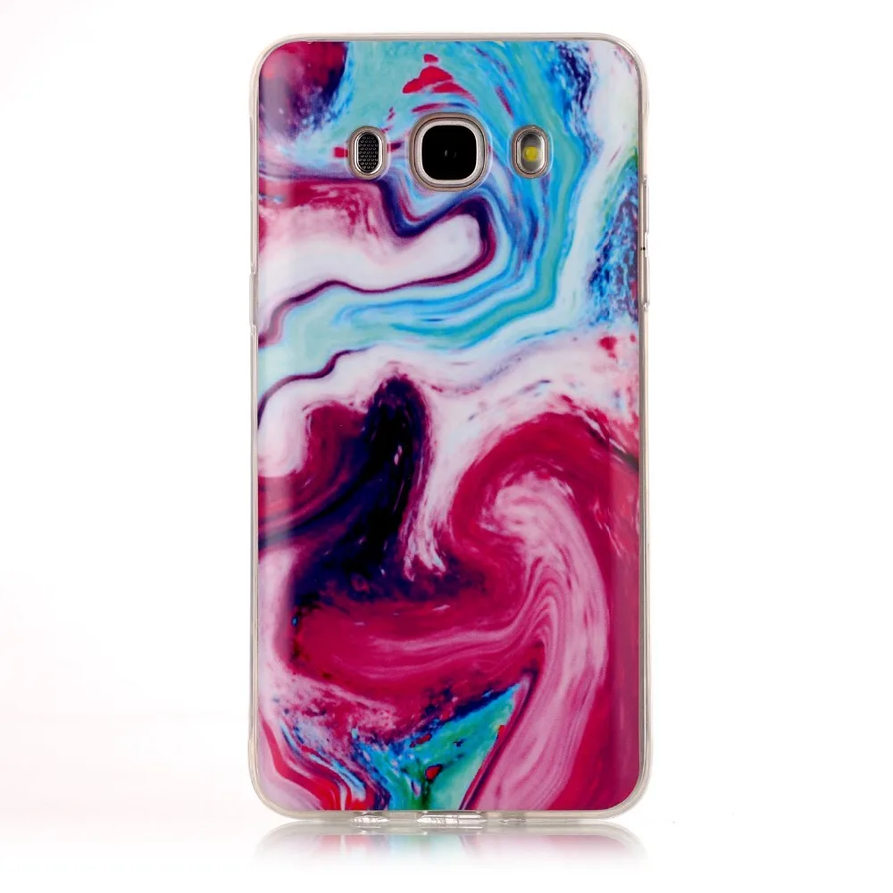 J710 J7 2016 Розовый мраморный камень Для Samsung Galaxy мягкий силиконовые ТПУ задняя