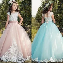 Новые детские платья принцессы с цветочным рисунком для девочек бальное платье с оборками, платья для девочек на свадьбу, ytz351(1