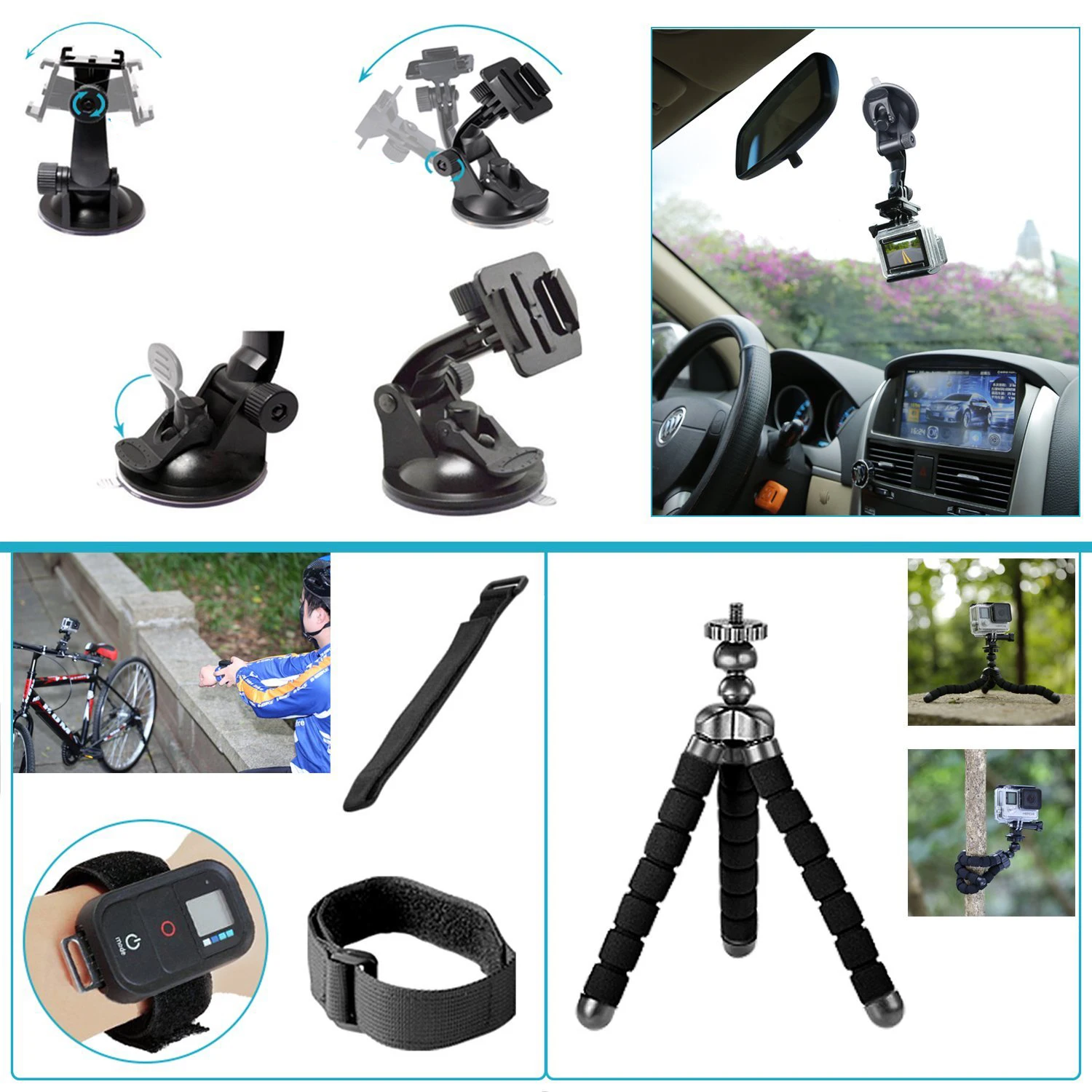 GloryStar 36-в-1 спортивный набор аксессуаров для GoPro Hero4 сессии Hero3 3+ 4, 5, 6, 7, SJ4000 5000 6000 7000 спортивной экшн-камеры Xiaomi Yi в спорт на открытом воздухе