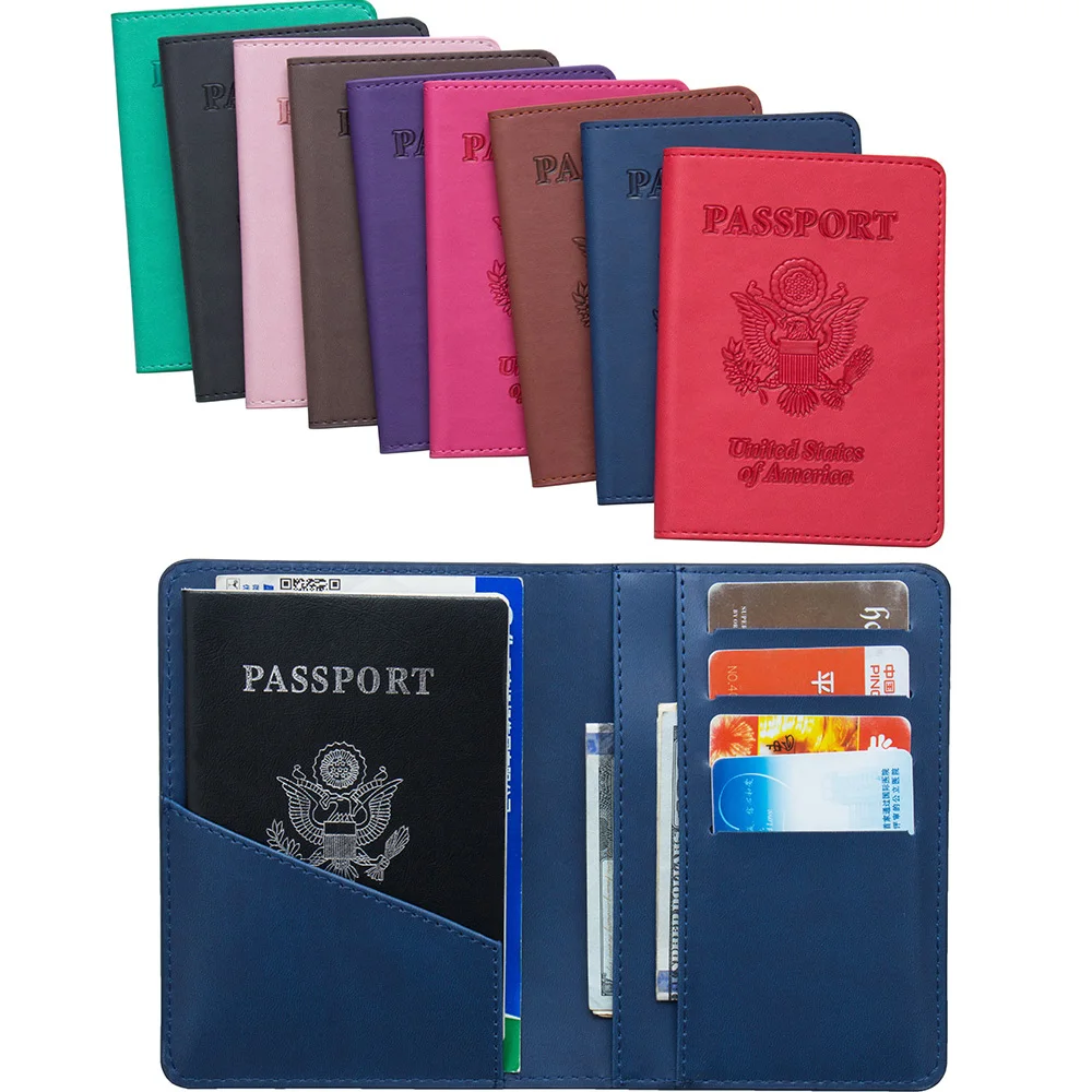 Unisex Travel Passport cover Case for Credit Card Holders Solid Casual