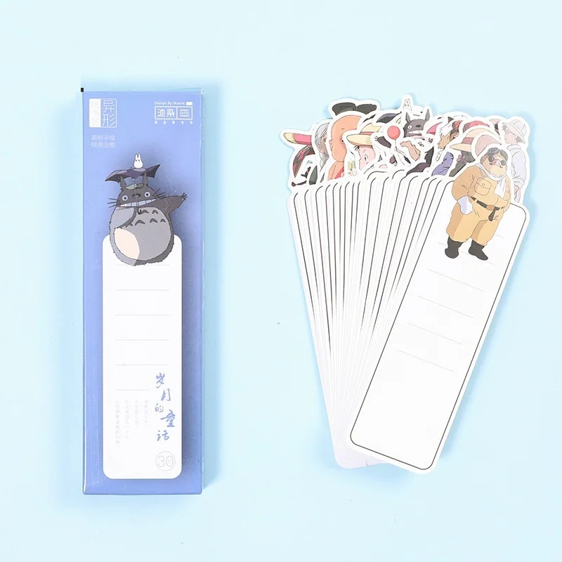 Goedkoop 30 stks Cartoon bladwijzers voor boeken Japanse Totoro post kaart memo marker Leuke Briefpapier schoolbenodigdheden marcador de livro F106