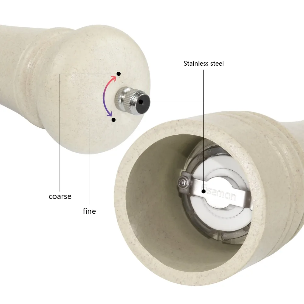 Фисман мельница для перца бежевого бамбукового волокна соли с сильной