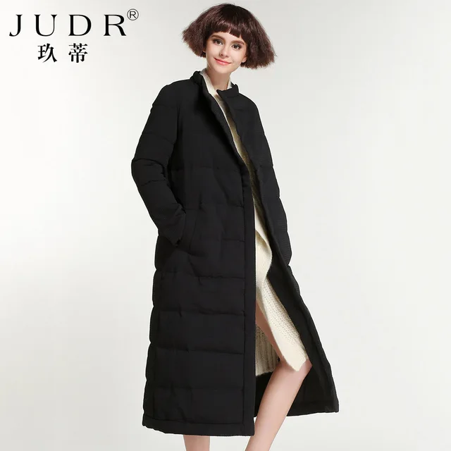 Cheap 2016 new Hot winter Thicken Warm woman Down jacket Coat Parkas Outerwear Collar Luxury long plus size XL Cold Straight