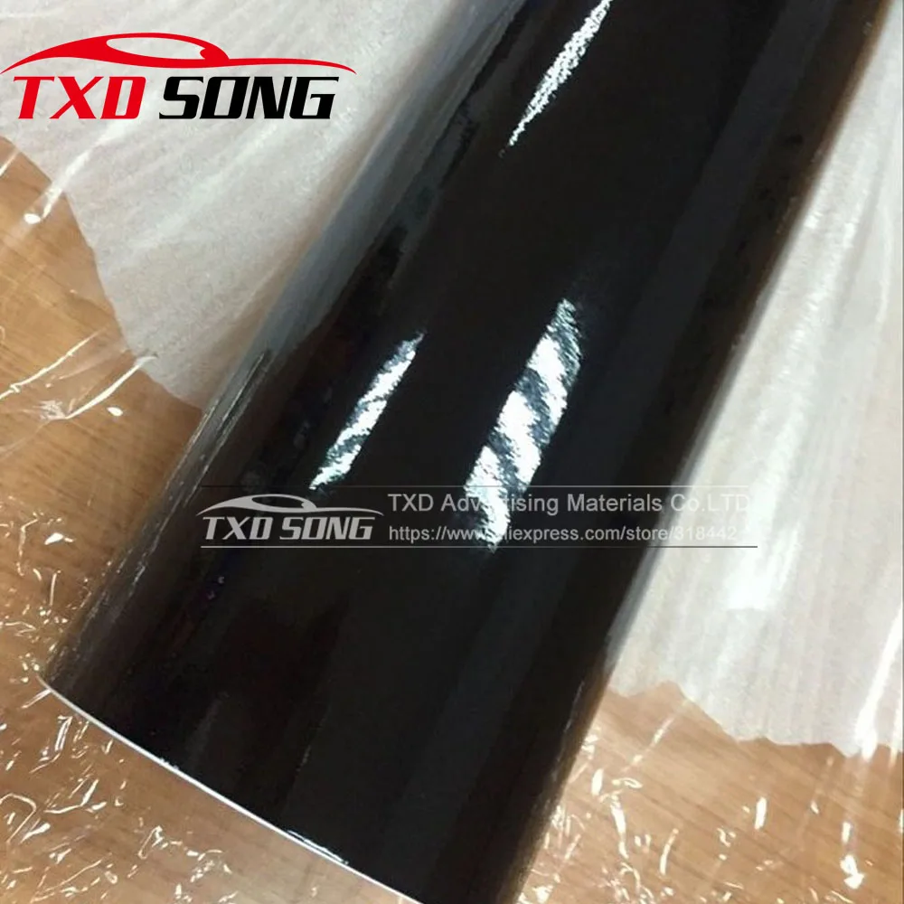 

TXD Black Bright Glossy Black Vinyl Car Decal Wrap Sticker Black Gloss Film Wrap Retail For HOOD Roof Motorcycle Scooter
