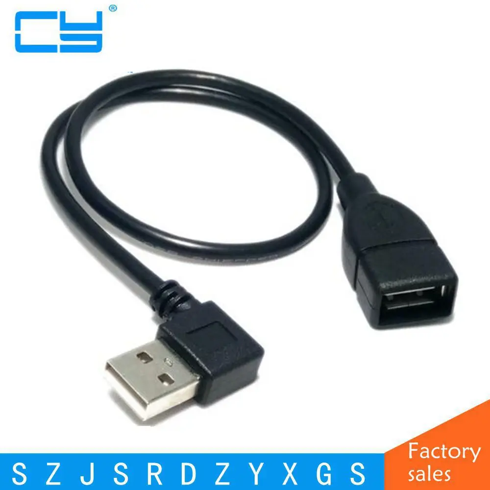 USB 2,0 папа-мама удлинитель 100 см двусторонний дизайн левый и правый угловой 90 градусов