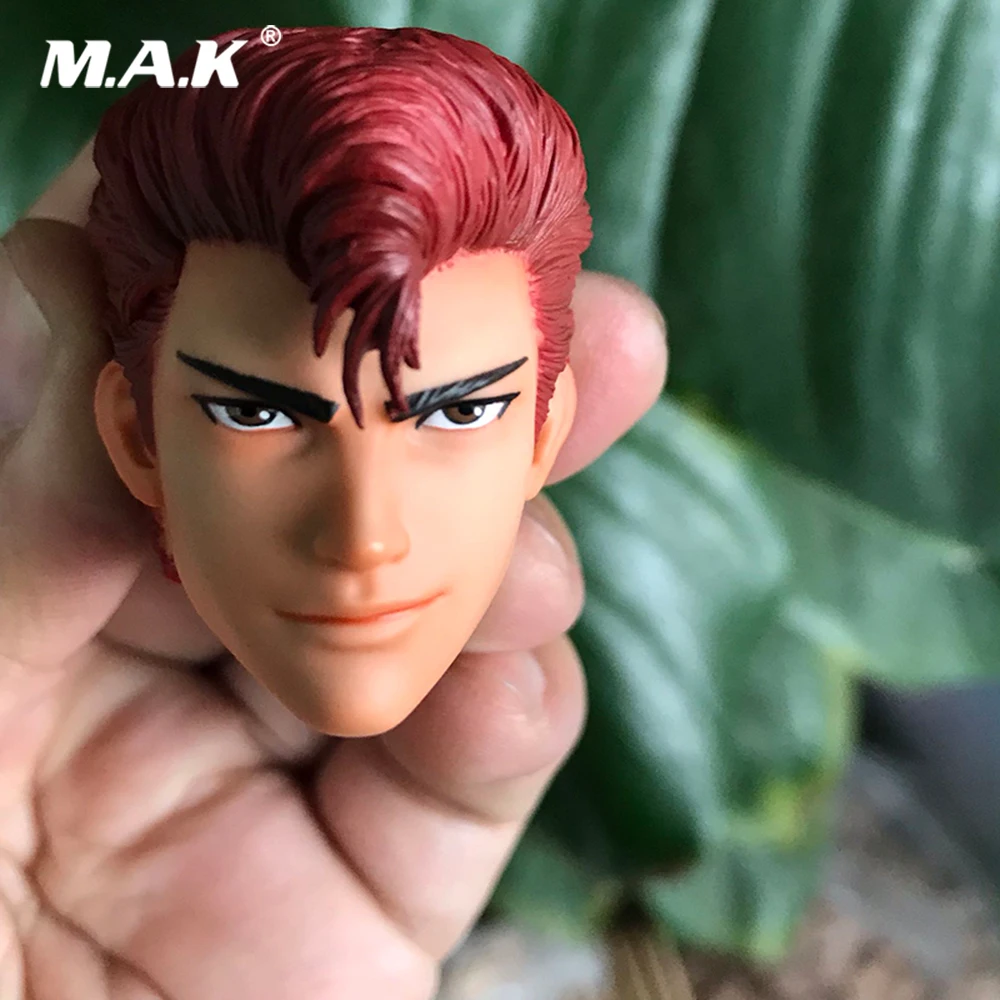 

1/6 Cartoon Male Head Sculpt Hanamichi Sakuragi SLAM DUNK Anime Figure Head Carved Model for 12'' Action figure Body Accessory