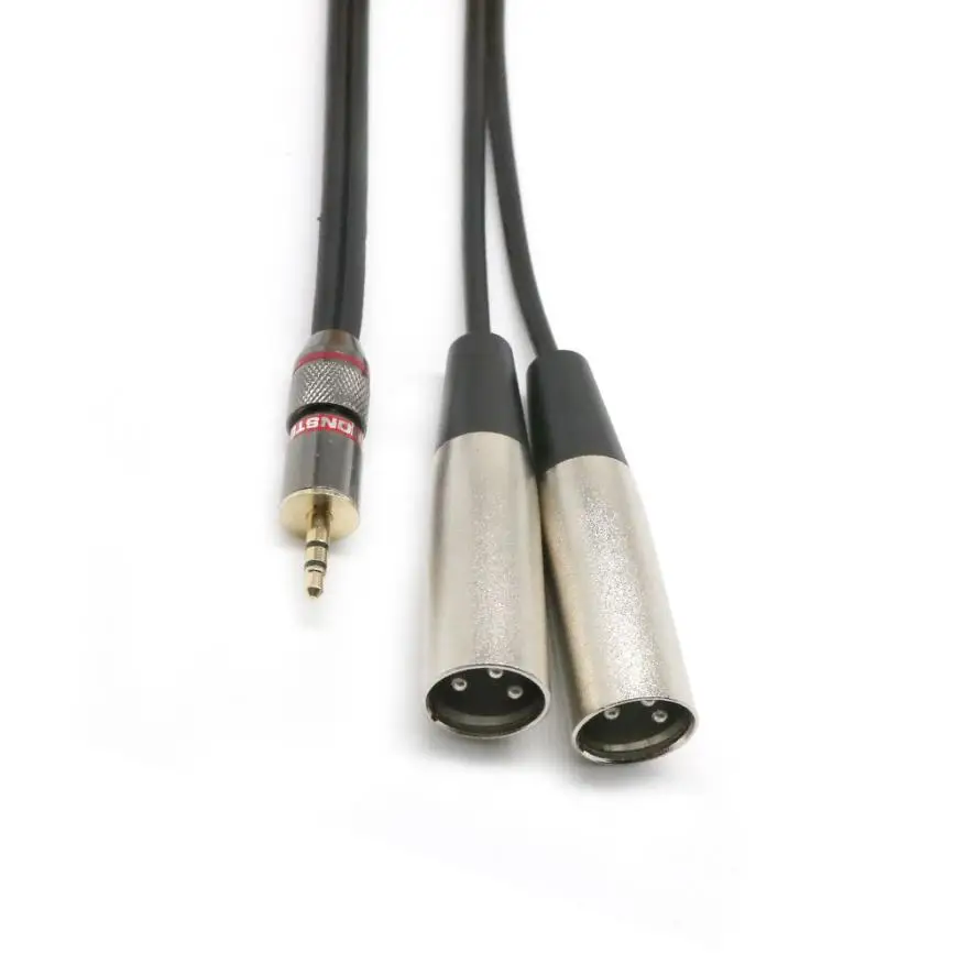 

Binmer Digital Cables Audio Video cable 3.5mm 1/8' Stereo Mini Plug Jack to Dual XLR Male Stereo Breakout Cable Cord DEC20