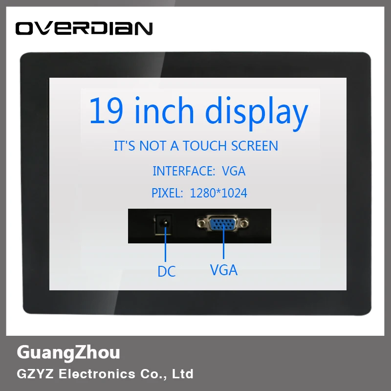

19Inch/19" VGA Interface Metal Frame Industrial Control Lcd Monitor Non-touch Screen TFT Type Squarescreen Buckle Fixed Display